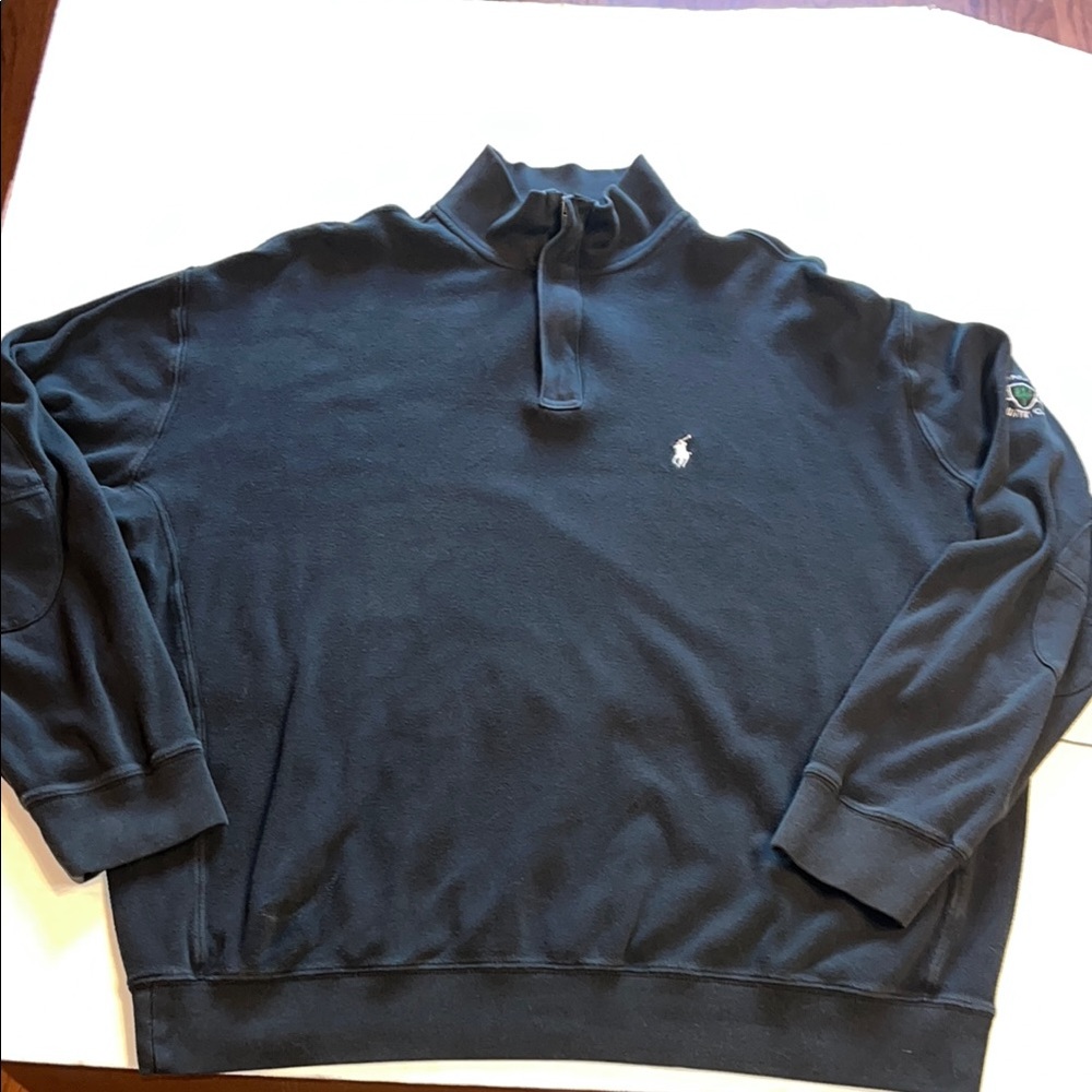 Polo golf Ralph Lauren-L-black-1/4 zip, elbow pads,long sleeve, golf, sweatshirt